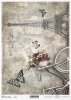 vintage, retro, kwiat, rower, damka, kosz z kwiatami, dekor, ornament, motyl, ćma, Paryż, Wieża Eifla, R725, flower, bicycle, basket of flowers, decor, ornament, butterfly, moth, Paris, Eifel Tower, Blume, Fahrrad, Blumenkorb, Dekor, Ornament, Schmetterli